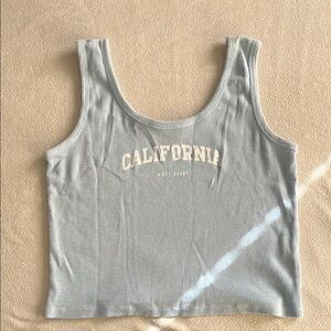 light blue West Coast California Cropped Tank Top!